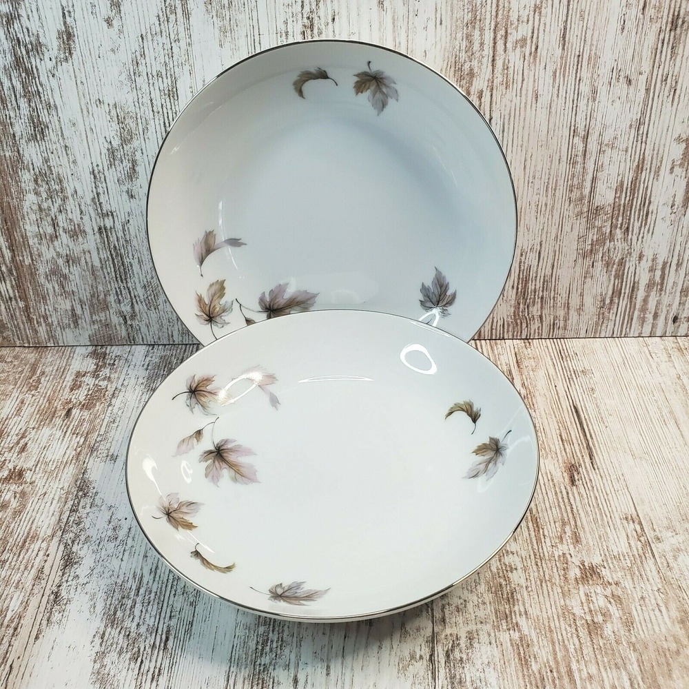 Vtg Arlen Fine China Seyei-Japan Autumn Leaves 6885 Set of 2 Cereal Soup Bowls